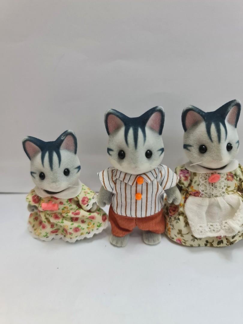 Sylvanian families grey cat family hot sale