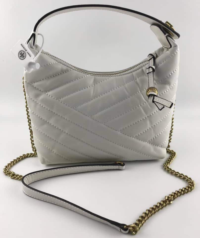 Tory Burch Kira Chevron Crescent Bag (White), Women's Fashion, Bags &  Wallets, Shoulder Bags on Carousell