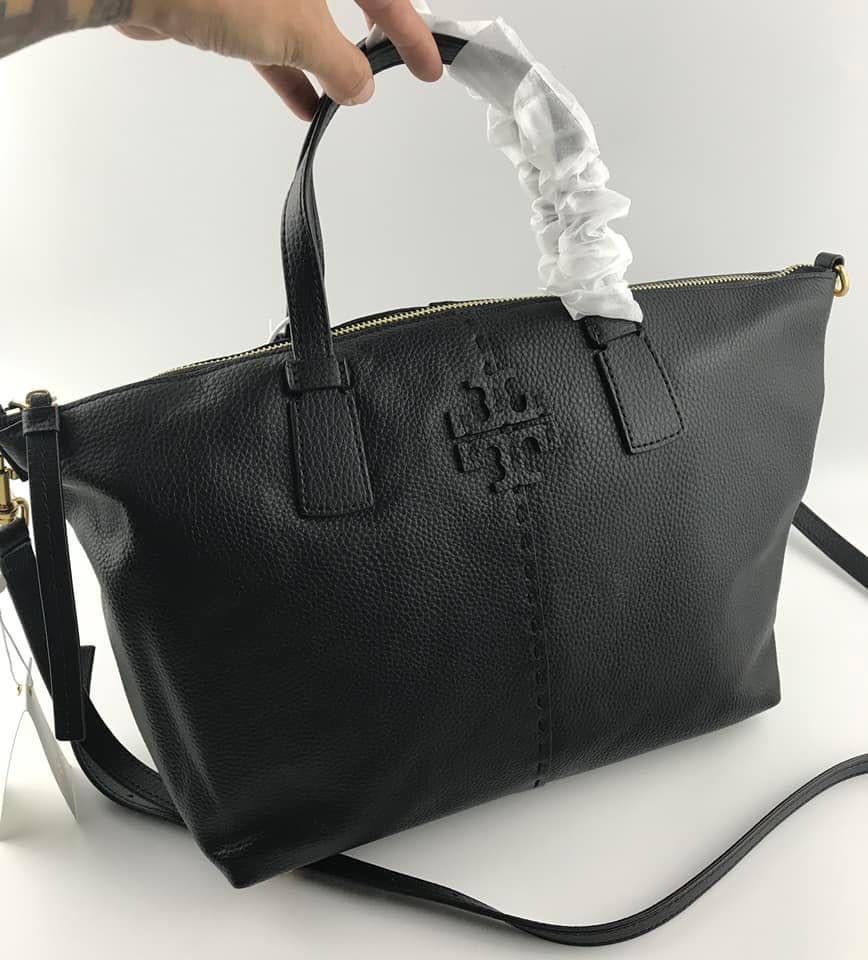 Tory Burch McGraw TopZip Satchel (Black), Women's Fashion, Bags & Wallets, Shoulder Bags on