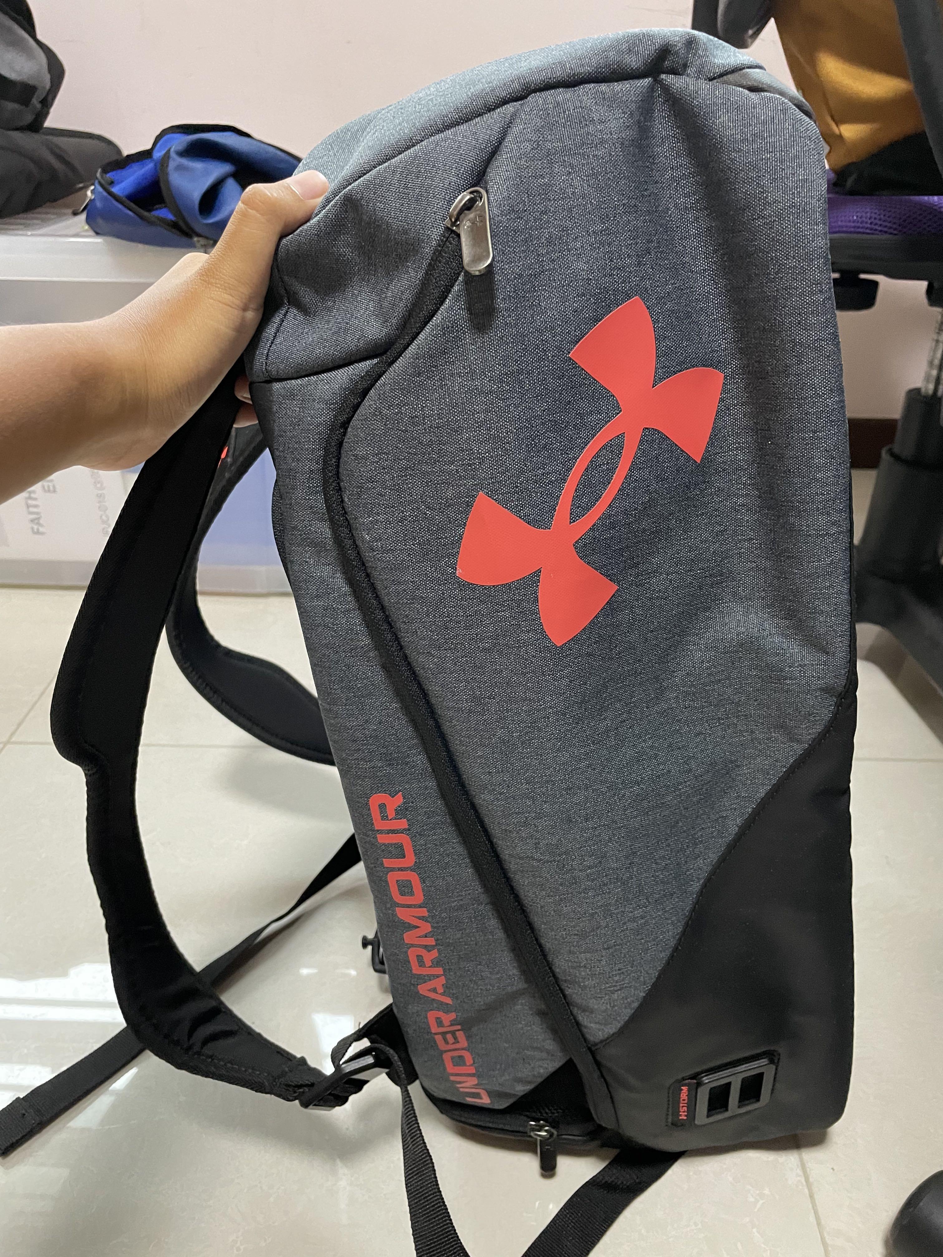 Under Armour 40L duffel Contain Duo bag small coral grey black