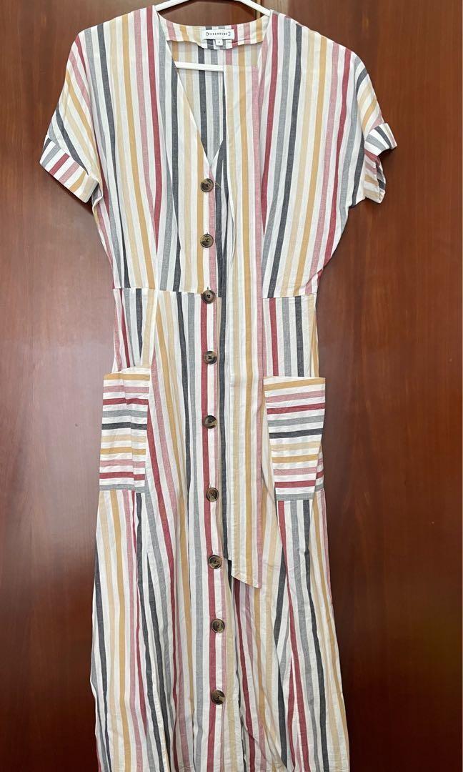 Warehouse rainbow 2024 stripe dress
