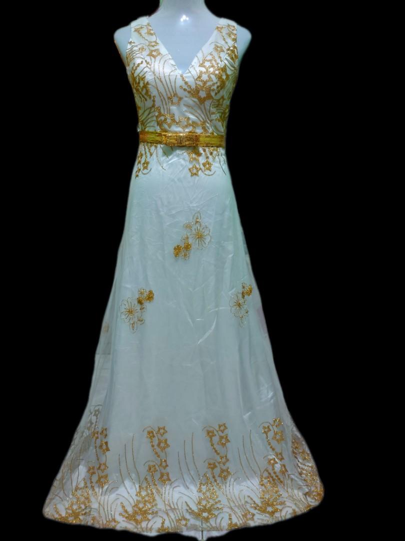 White Gold Formal Dress Semi large