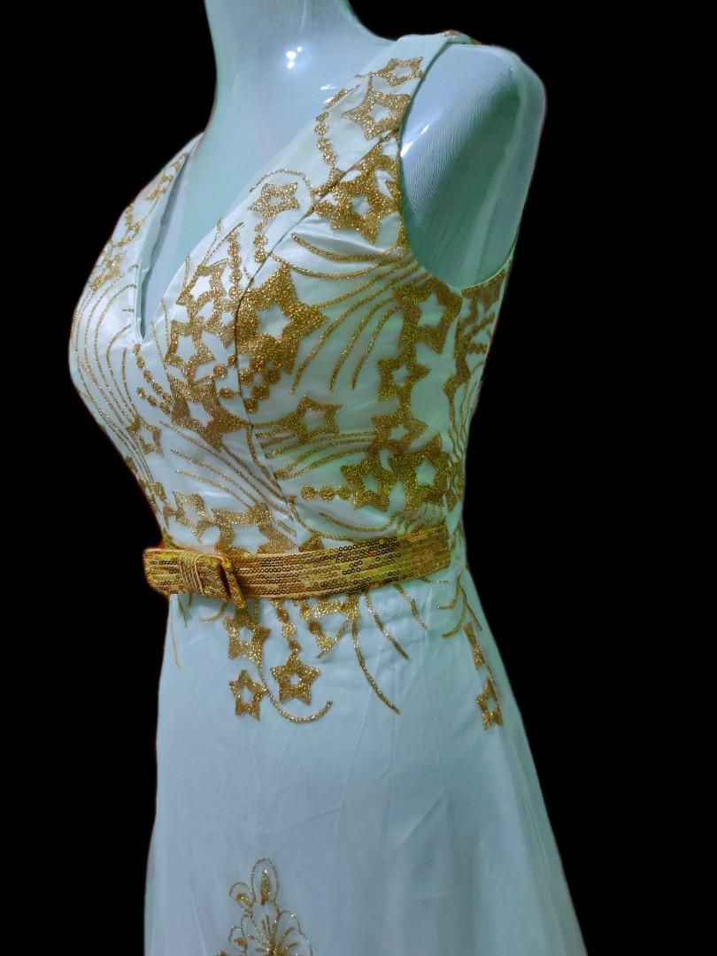 Gold and white semi formal dresses online