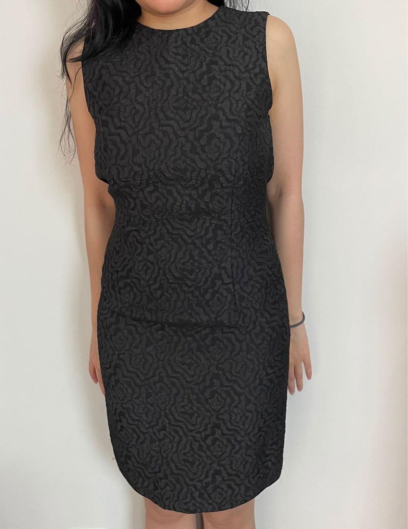 Zara black dress semiformal backless 