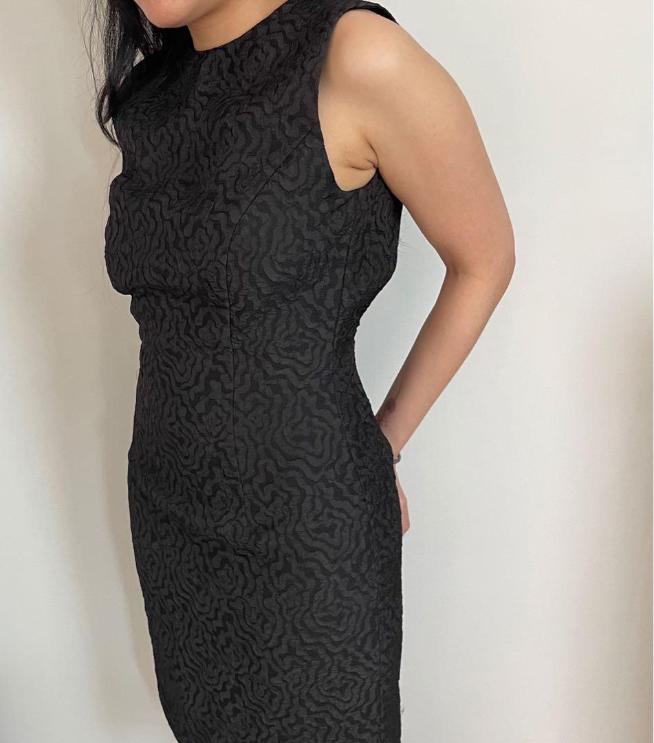 Zara black dress semiformal backless 