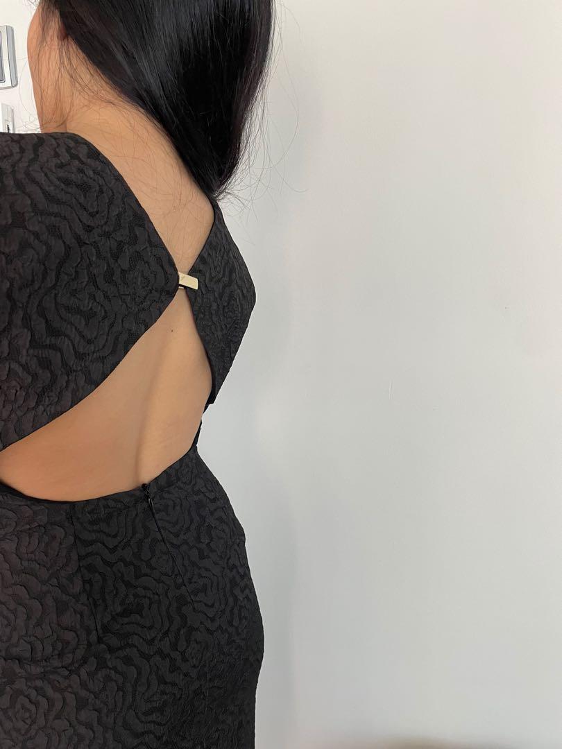 Zara black dress semiformal backless 