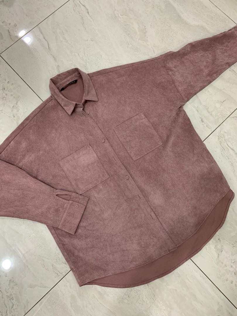 zara oversized corduroy shirt