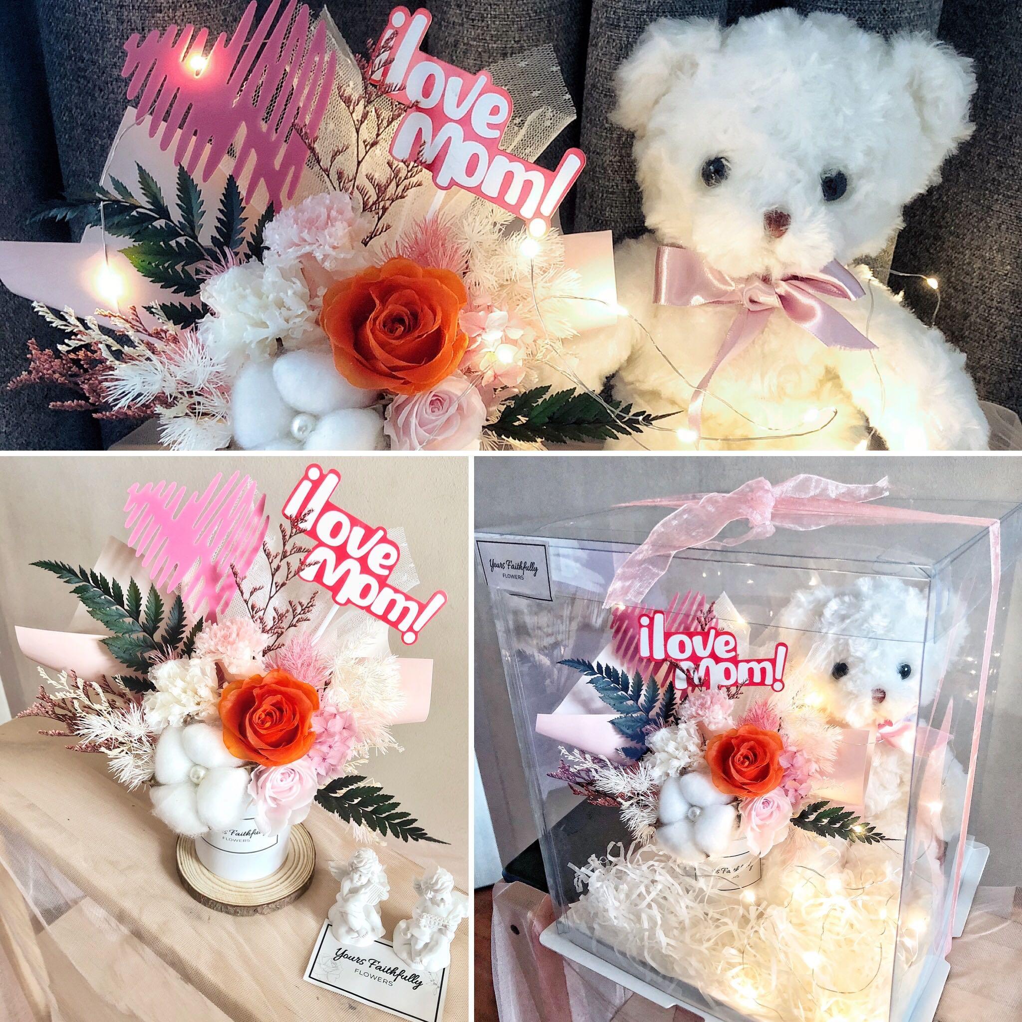 flowers with teddy