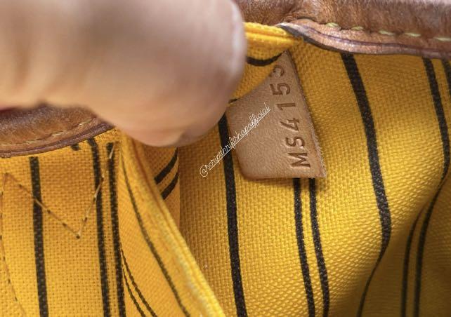 LOUIS VUITTON Monogram Canvas Neverfull MM Shoulder Bag Yellow Interio