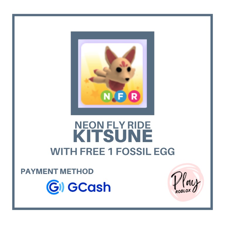Adopt Me - NFR Kitsune / Neon Fly Ride Kitsune, Hobbies & Toys, Toys