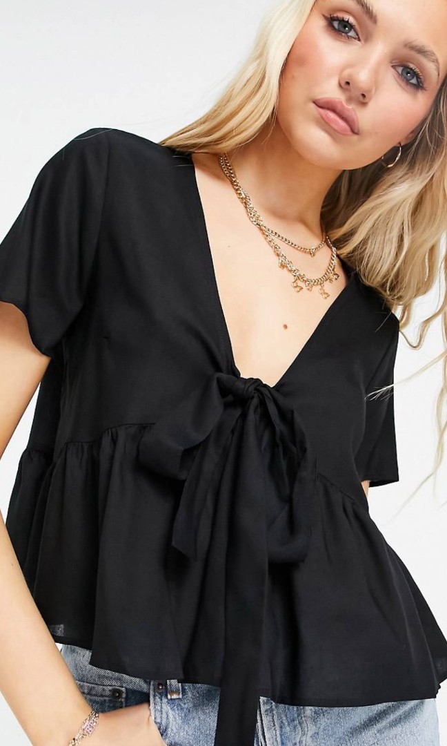asos black blouse