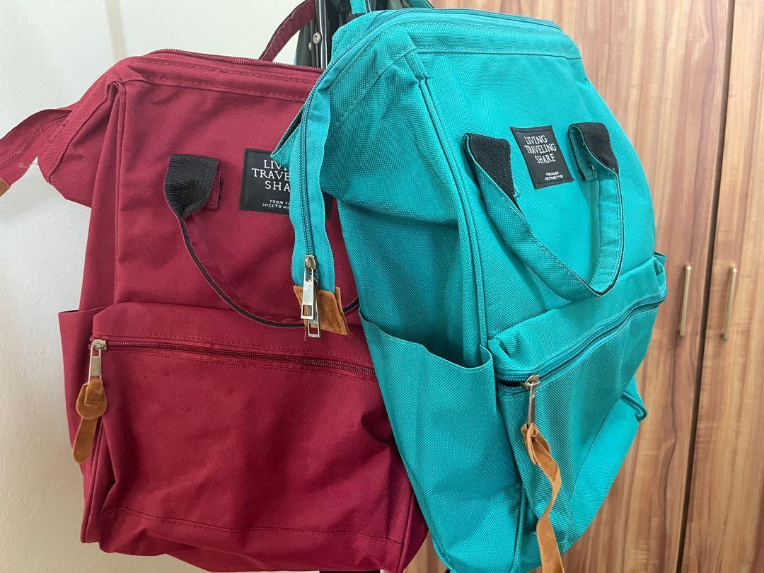 Back bag (Category: Others) located in Kuala Lumpur. Submitted by yimky (Listing ID 1158034608, Image 3). Description: Living Traveling Bag / school bag 2 color Green and Red Rm30per bag Condition 9/10 Postage not include..