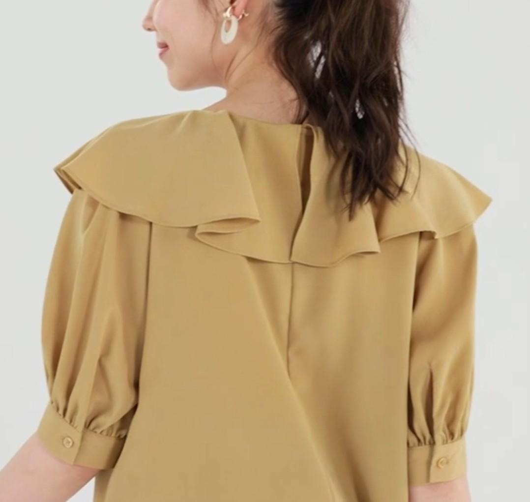 Big ruffle blouse, Women's Fashion, Tops, Blouses on Carousell