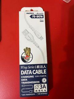 BNIB REMAX Azeada Wing Series PD-B47 1M 3A Fast charging Data Cable USB MICRO