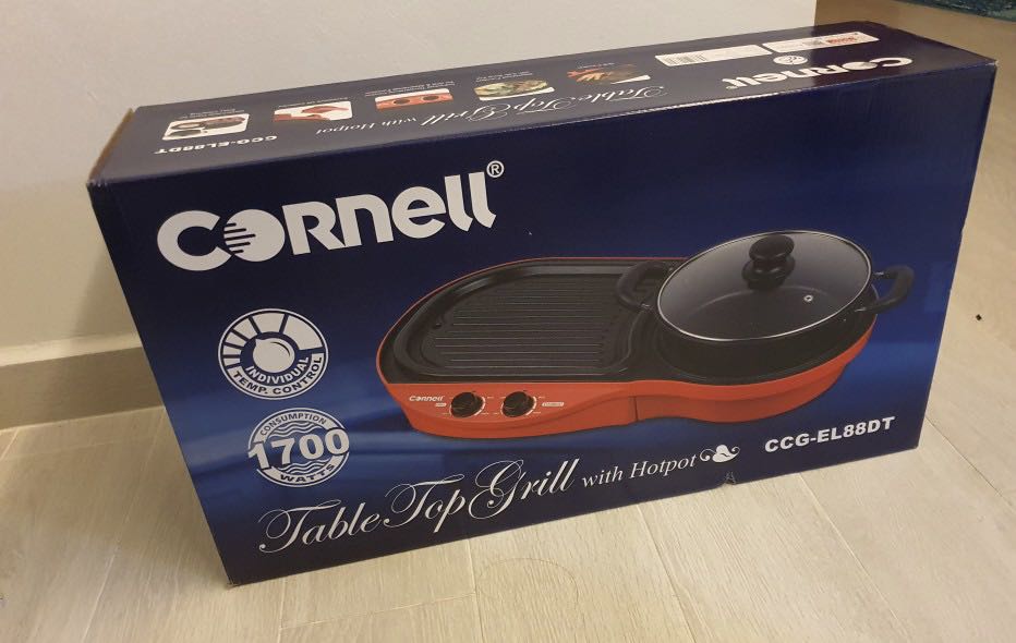 Cornell Table top grill with hotpot (2in1 Steamboat BBQ Pan Grill