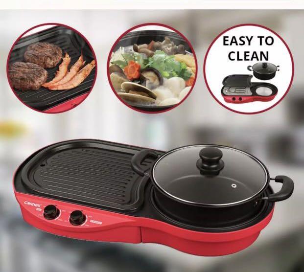 Cornell Table top grill with hotpot (2in1 Steamboat BBQ Pan Grill