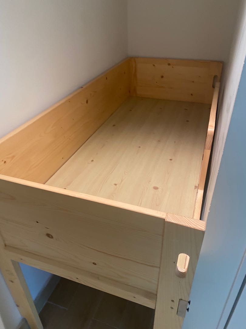 Custom made Helpers bed with mattress and under storage, 傢俬＆家居, 傢俬, 床架及