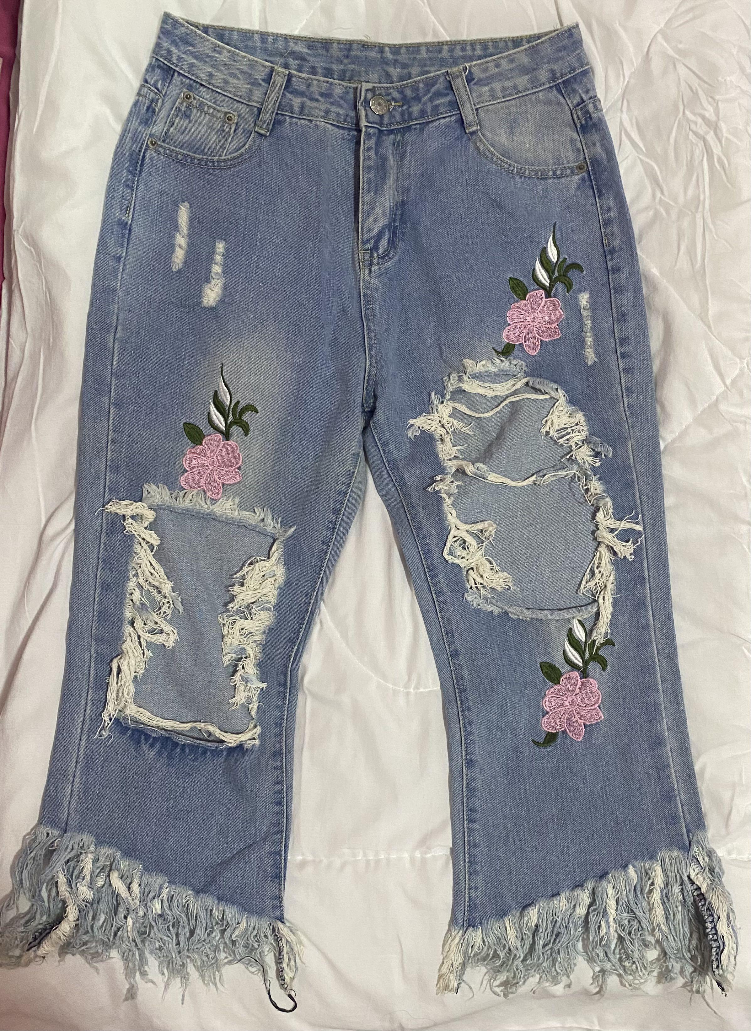 cute ripped pants, Women's Fashion 