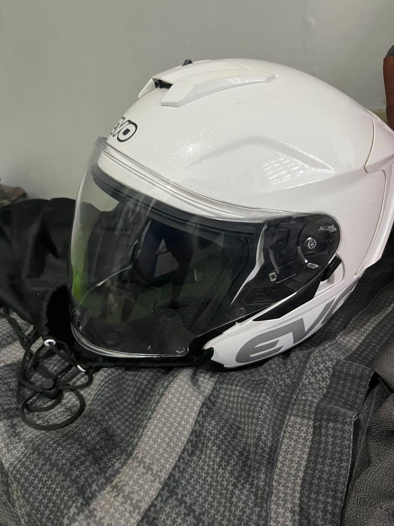Evo half face helmet white top