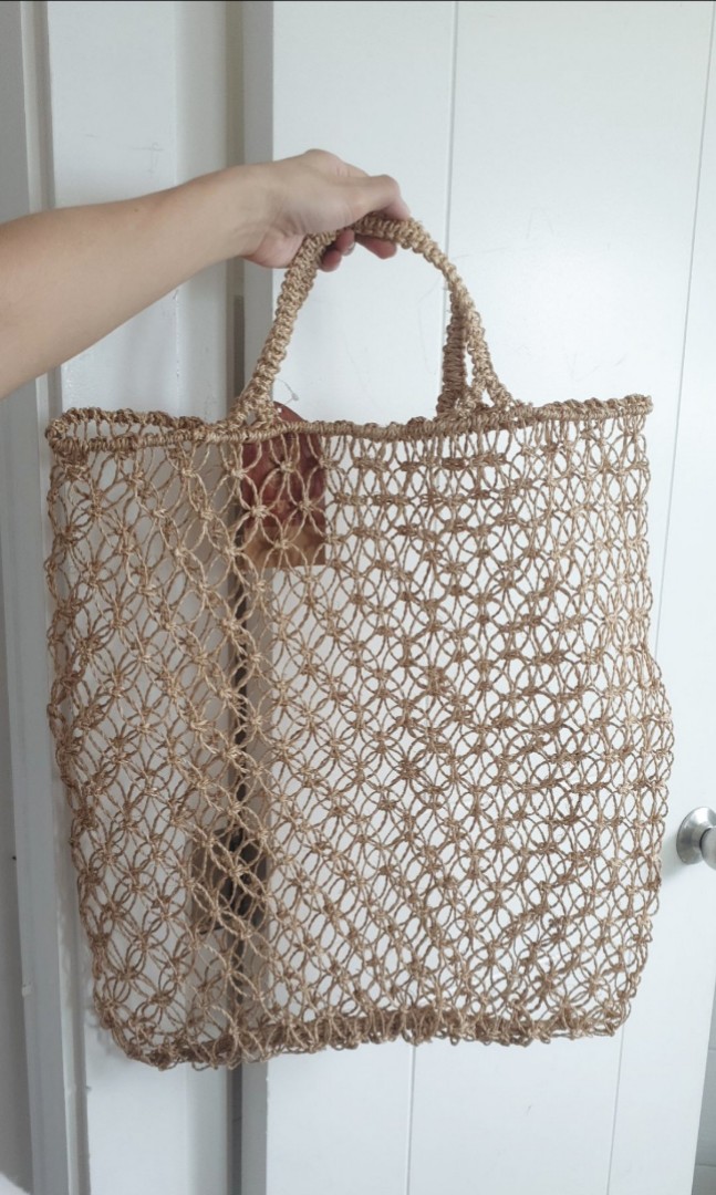 Expandable Beautiful weaved bag - neutral color 90s cute classy ...