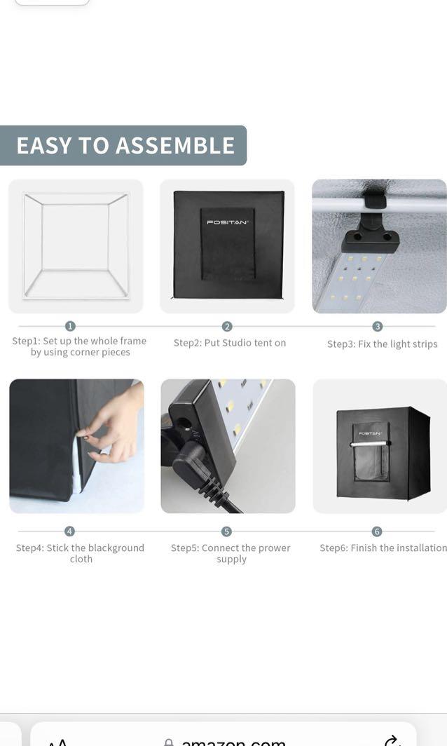 FOSITAN Photo Box, Photo Light Studio Box 35"/90cm 126 LED Light Photo