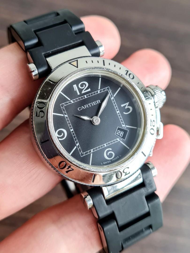 Full Set Cartier Pasha Seatimer 3025 Quartz Sports Watch