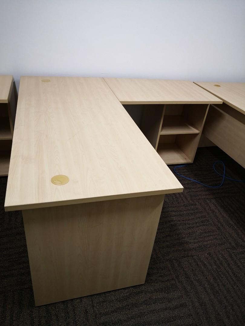 Office Desk L Shape, Ikea Quality, 4 Sets Available, Furniture & Home  Living, Furniture, Tables & Sets On Carousell