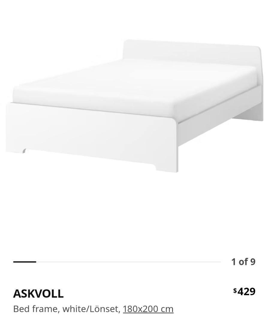 King Bed frame Ikea Askvoll Lonset slate, Furniture & Home Living