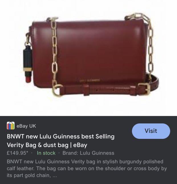 BNWT new Lulu Guinness best Selling Verity Bag & dust bag