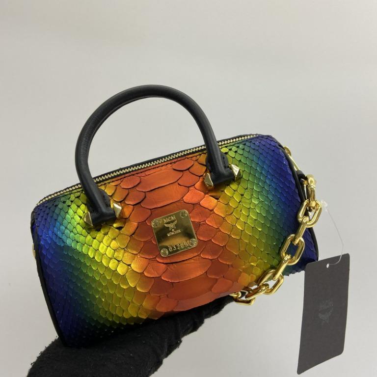 MCM RAINBOW PYTHON MINI BOSTON SHOULDER BAG 227009025