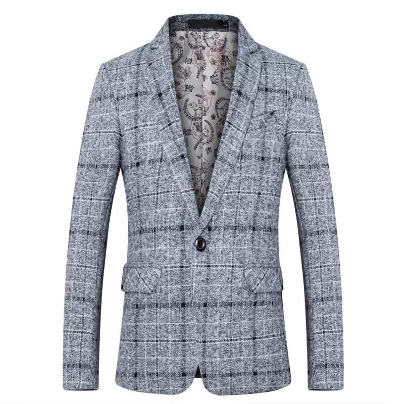 Check discount blazer jacket