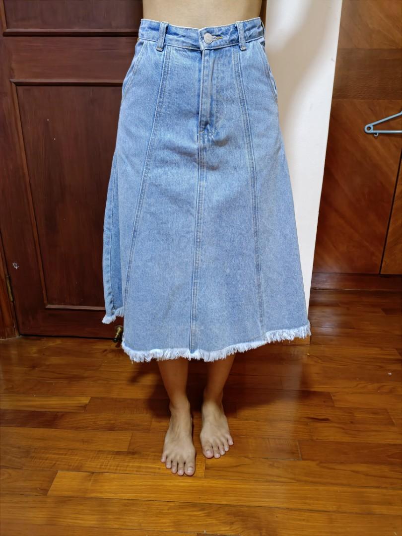 Pomelo Denim Skirt, Women's Fashion, Bottoms, Skirts on Carousell