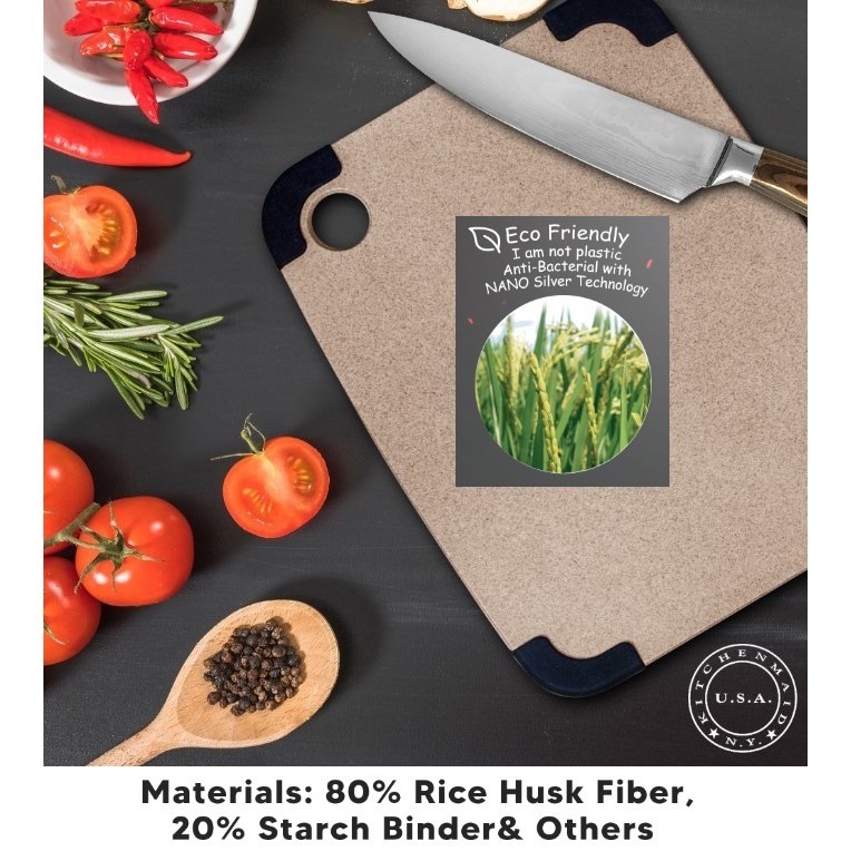 Natural Rice Husk Fiber Chopping Board/100 Natural AntiBacterial