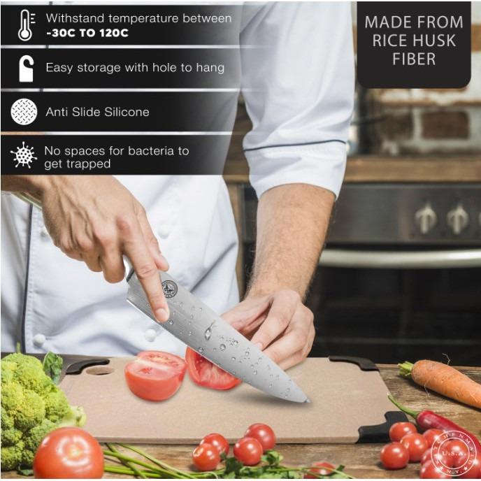 Natural Rice Husk Fiber Chopping Board/100 Natural AntiBacterial