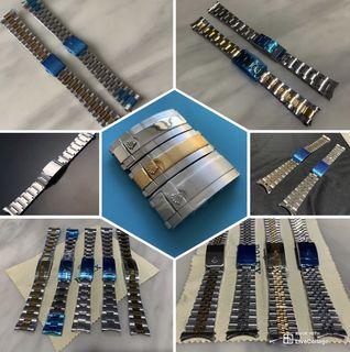 (NEW STOCKS IN!!) Brand New 19mm 20mm 21mm 22mm Spring Bar President Jubilee Oyster Bracelet Glidelock Clasp and Watch strap Bracelet Links Push Pins Removal Tool and Screw Driver Set