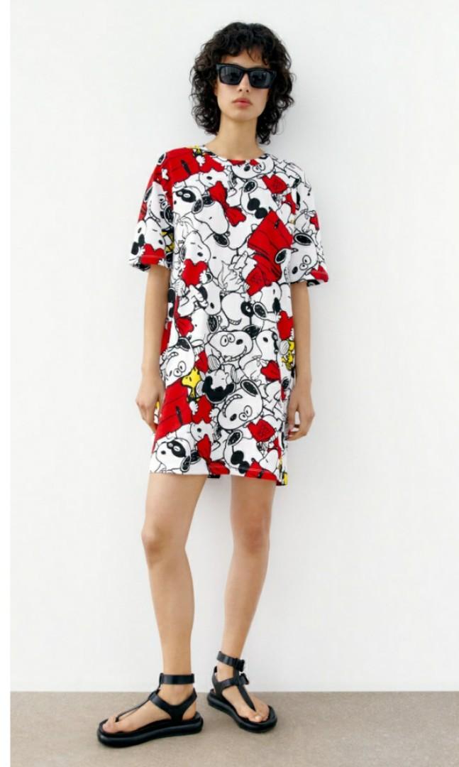 Zara snoopy peanuts dress clearance