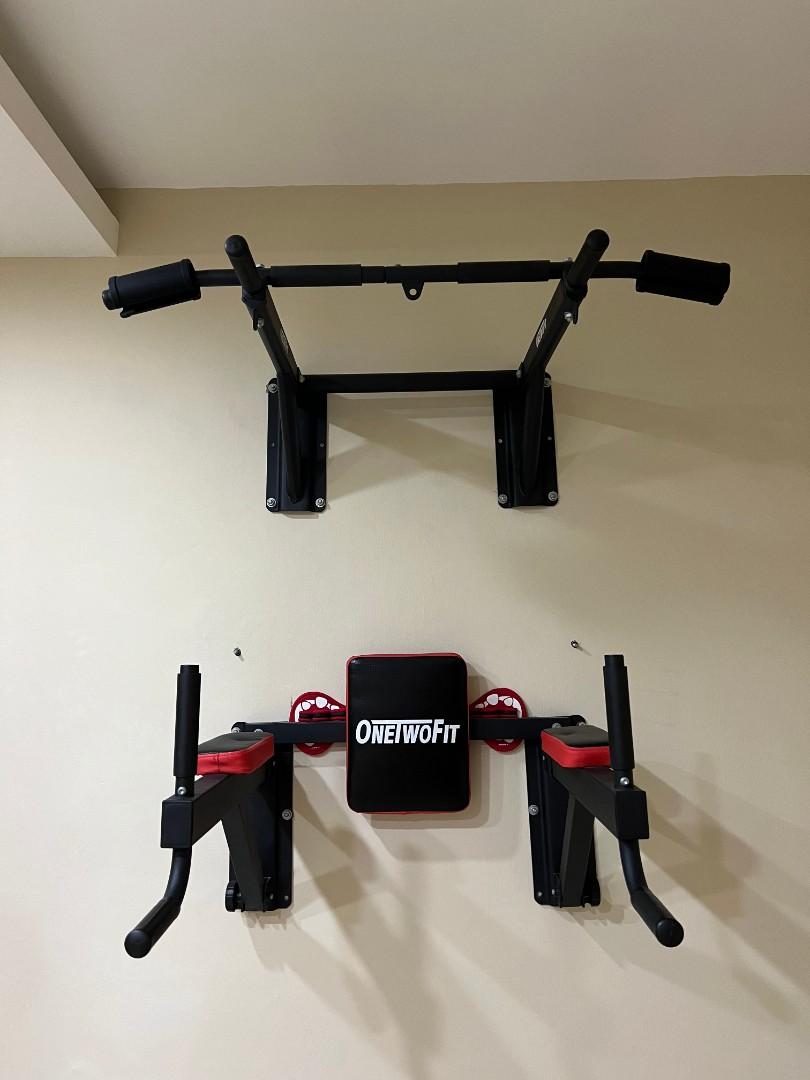 Onetwofit multifunctional wall mounted pull up bar power tower set deals
