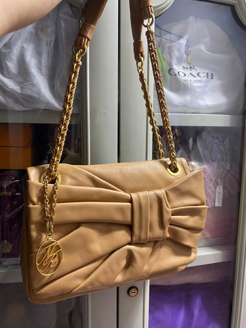 Nina Ricci Purple Leather Pleated Bow Flap Shoulder Bag Nina Ricci | TLC