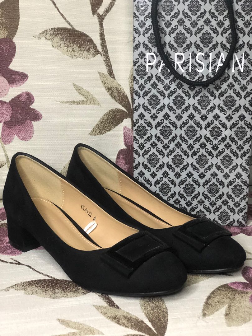 Parisian black shoes heels on sale