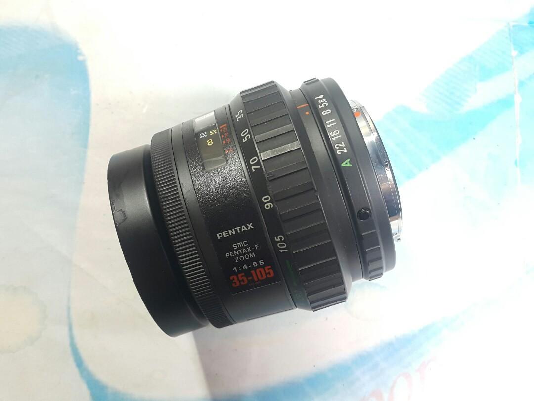 Pentax 35-105 lens KAf mount Macro (Category: Lens & Kits) located in Paranaque City. Submitted by vintagepopsicle (Listing ID 1158140794, Image 1). Description: Good working condition and tested on Pentax Digital. Will also work well with pentax mechanical and film cameras with the Kmount such as the K1000. Macro feature for closer shots. Manually controllable Aperture. Vintage item with no haze or fungus but with may have small normal lens dust