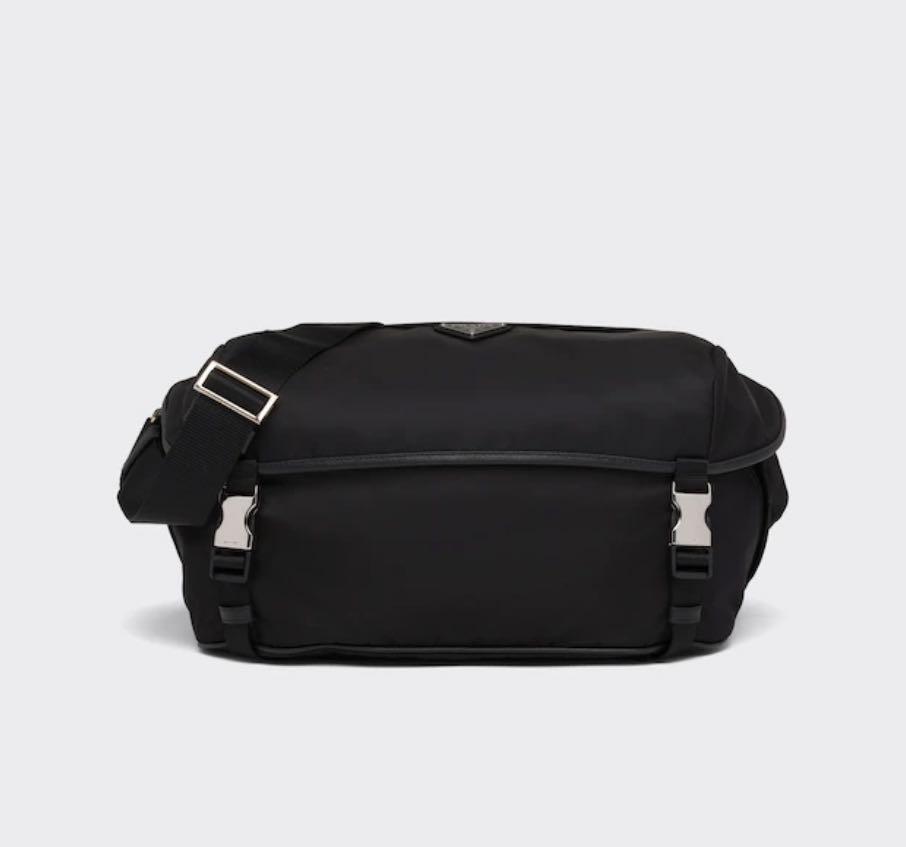 Prada Re-nylon And Saffiano Leather Shoulder Bag in Black for Men