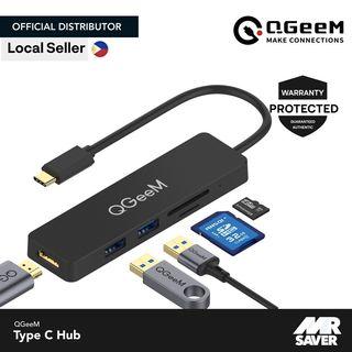 QGeeM USB C Type C Hub with 4K HMDI UHD Video 5-in-1 OTG Hub Multi-port Adapter SD TF card with 3 US