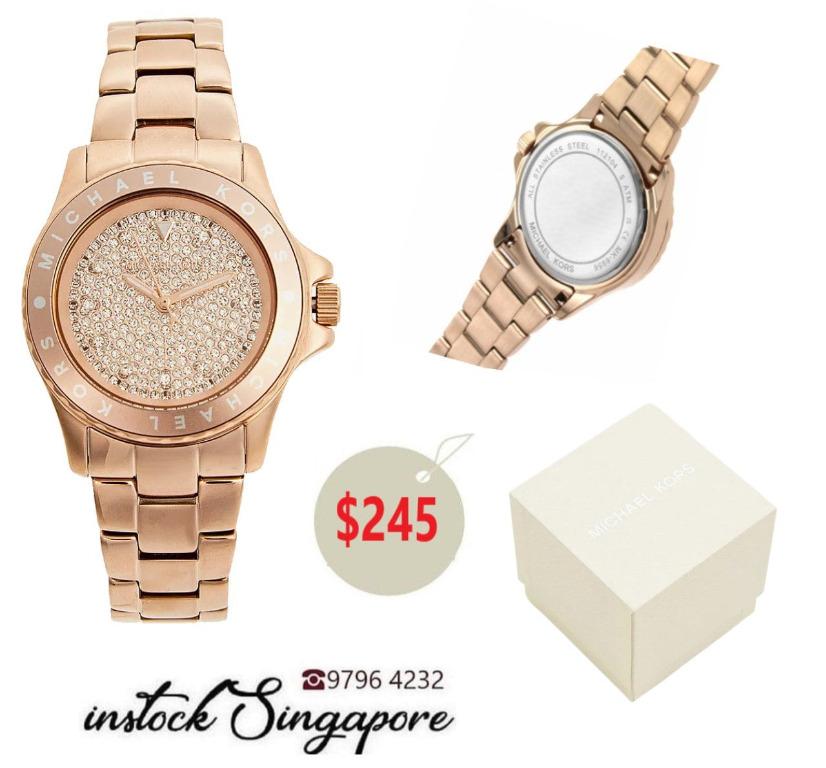 READY STOCK - 100% AUTHENTIC – NEW BOXED MICHAEL KORS KENLY ROSE GOLD STEEL  Ø33MM MK6956