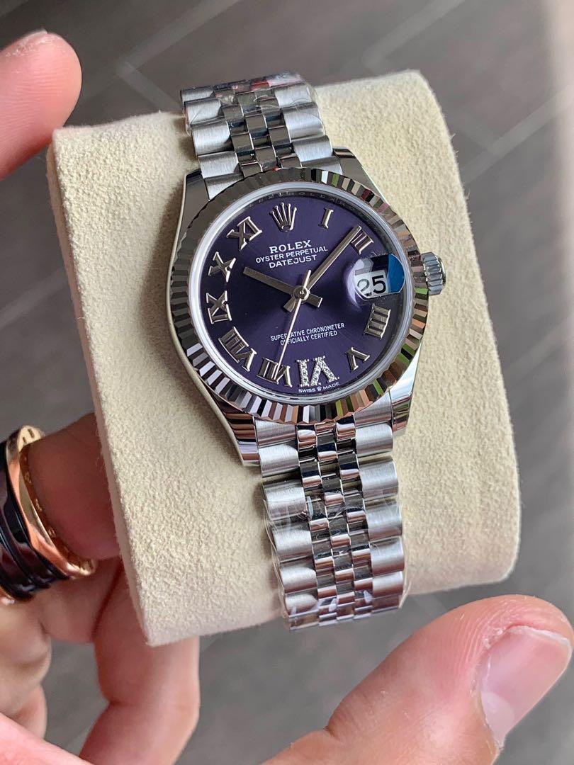 Rolex Datejust Lady 278274 Purple Diamond VI 31mm Luxury Watches