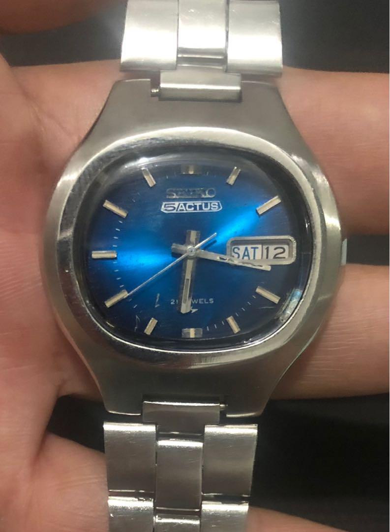 Seiko 5 ACTUS (7019 - 5010) Blue, Men's Fashion, Watches & Accessories ...
