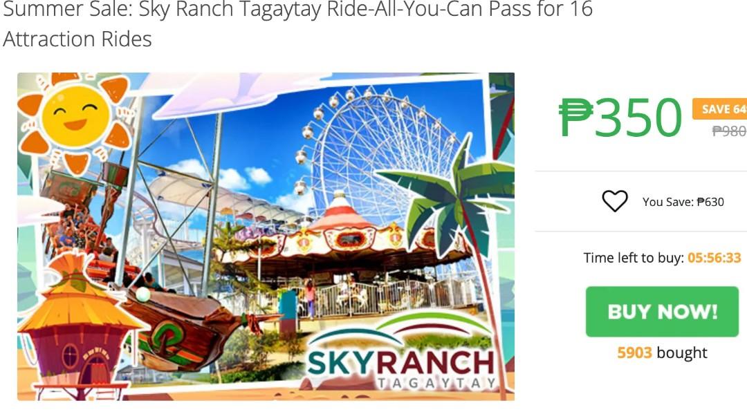Sky Ranch voucher (Category: Vouchers) located in Manila. Submitted by goldenram (Listing ID 1158052760, Image 1). Description: sky ranch voucher.