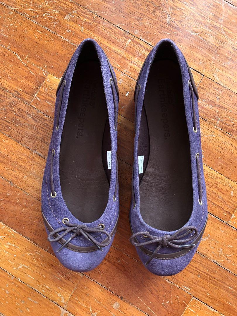 Purple top leather flats