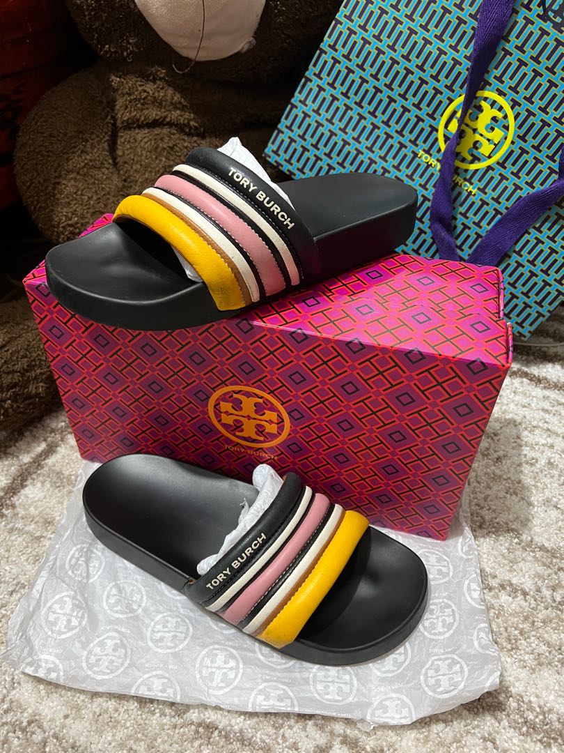 Tory burch striped slide sale