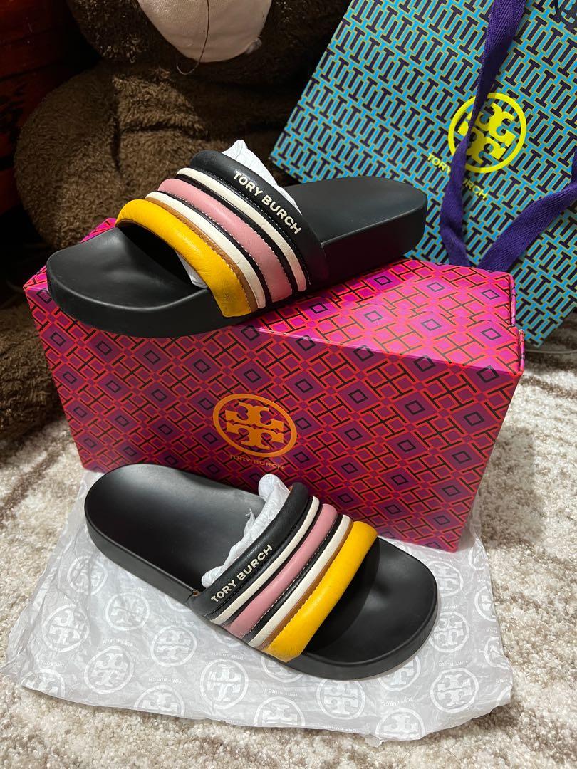 Tory burch striped sandals on sale