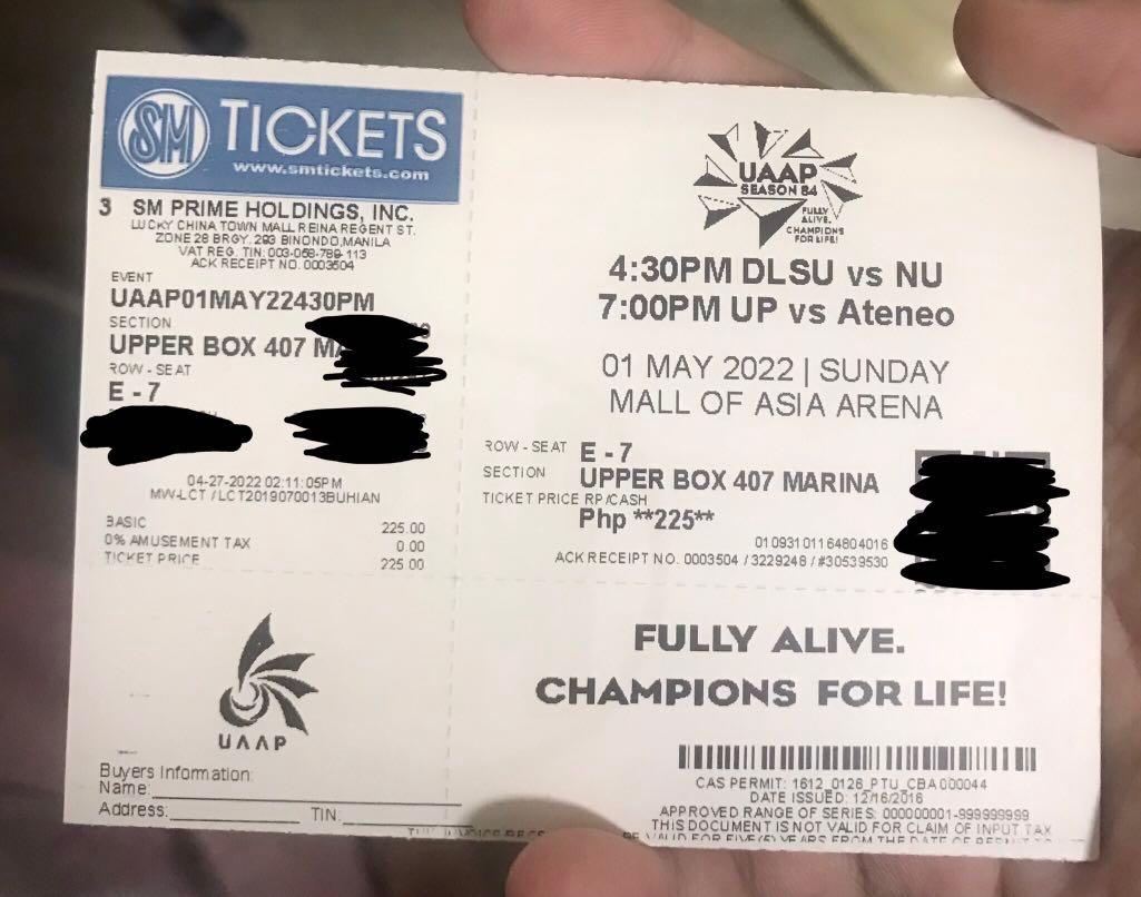 Uaap Basketball Ticket Price